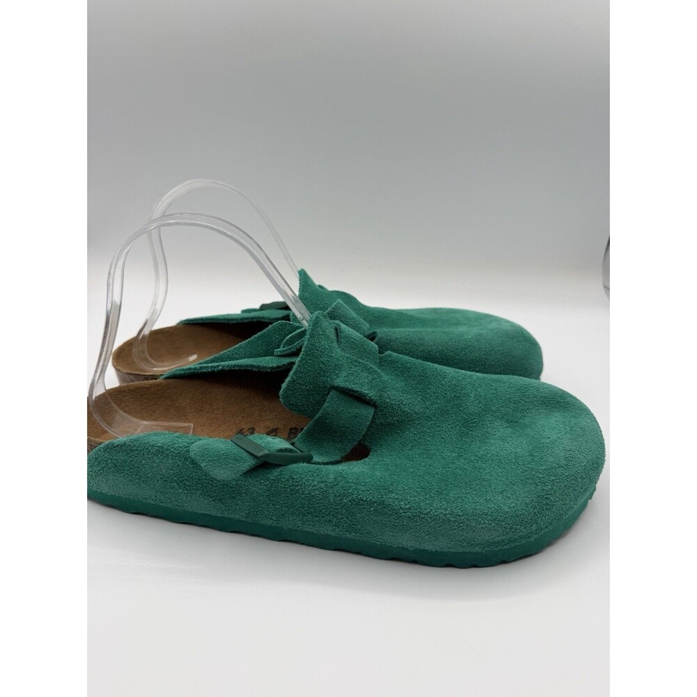Birkenstock Boston Clogs Green Men Suede Leather Shoes Comfort US 10 EU 43 New